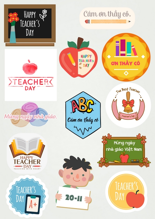 Sticker Teacher's day mẫu 1